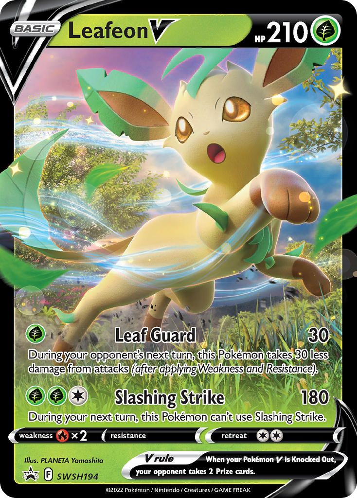 Leafeon V SWSH194 Promo card from SWSH Black Star Promos