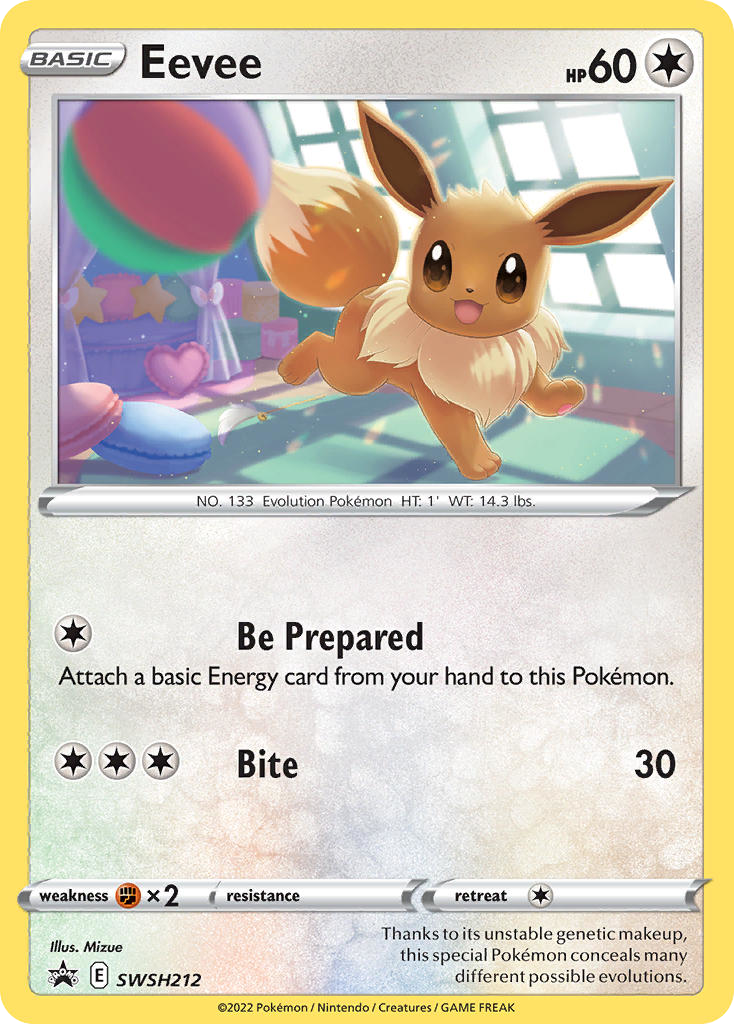 Eevee SWSH212 Promo card from SWSH Black Star Promos