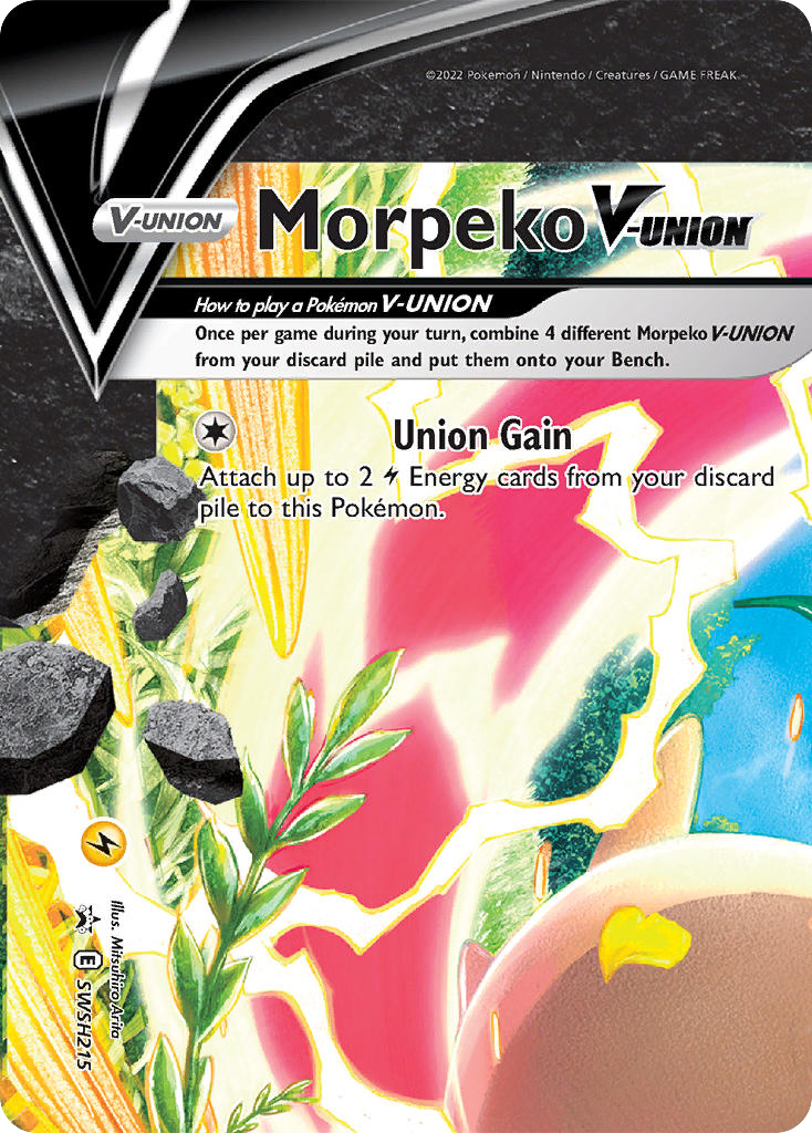 Morpeko V-UNION SWSH215 Promo card from SWSH Black Star Promos