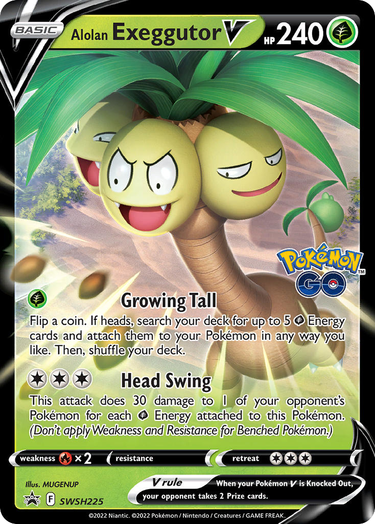 Alolan Exeggutor V SWSH225 Promo card from SWSH Black Star Promos