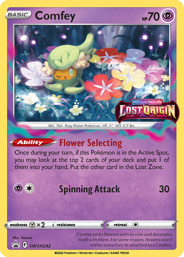 Comfey SWSH242 Promo card from SWSH Black Star Promos