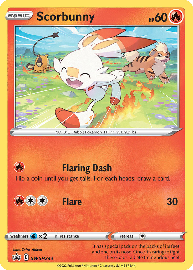 Scorbunny SWSH244 Promo card from SWSH Black Star Promos