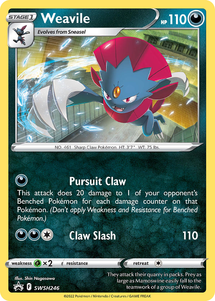 Weavile SWSH246 Promo card from SWSH Black Star Promos