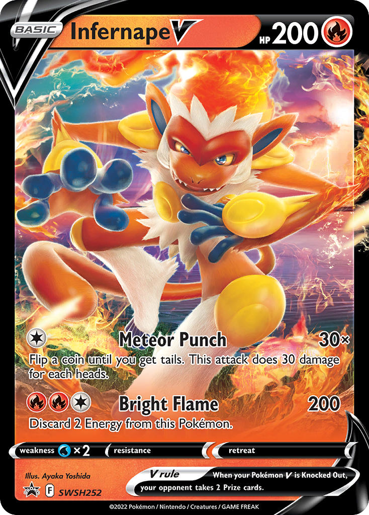 Infernape V SWSH252 Promo card from SWSH Black Star Promos