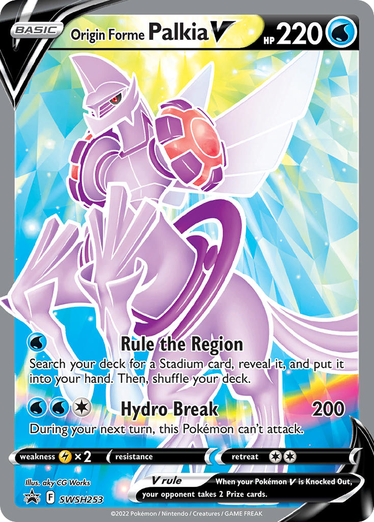 Origin Forme Palkia V SWSH253/307 Promo card from SWSH Black Star Promos