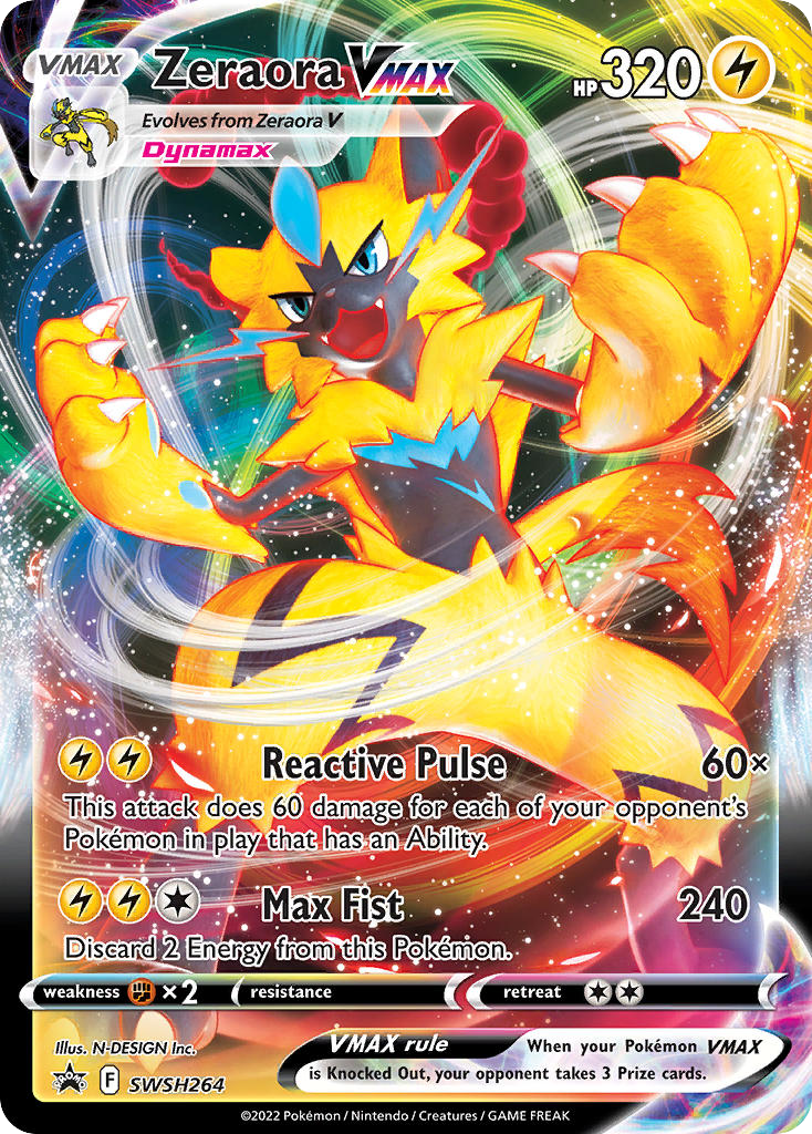 Zeraora VMAX SWSH264/307 Promo card from SWSH Black Star Promos