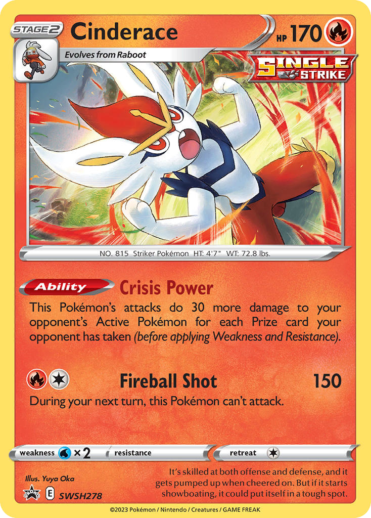 Cinderace SWSH278 Promo card from SWSH Black Star Promos