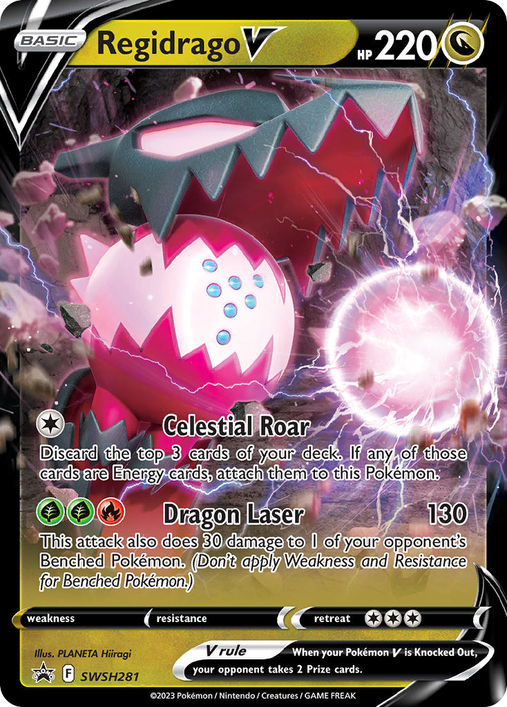 Regidrago V SWSH281 Promo card from SWSH Black Star Promos