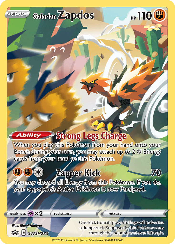 Galarian Zapdos SWSH283/307 Promo card from SWSH Black Star Promos