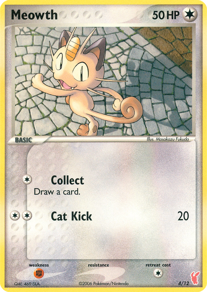 Meowth 4 Pokemon card from EX Trainer Kit 2 Plusle