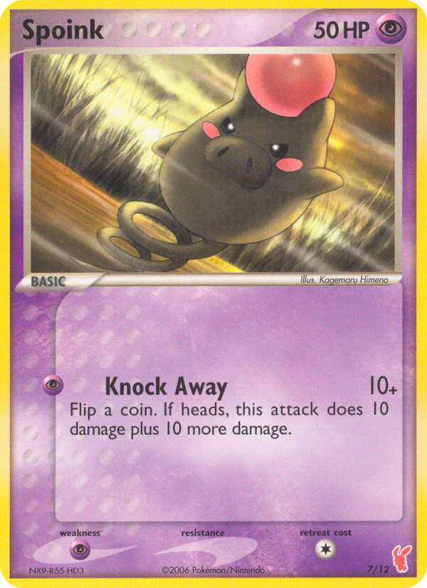 Spoink 7 Pokemon card from EX Trainer Kit 2 Plusle