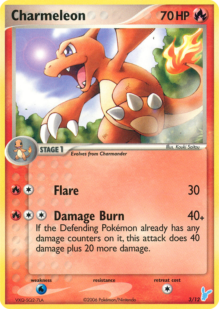 Charmeleon 3 Uncommon card from EX Trainer Kit 2 Minun