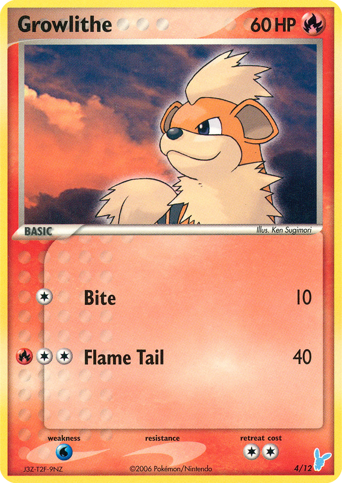 Growlithe 4 Pokemon card from EX Trainer Kit 2 Minun