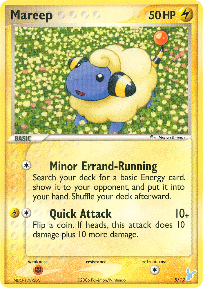 Mareep 5 Pokemon card from EX Trainer Kit 2 Minun