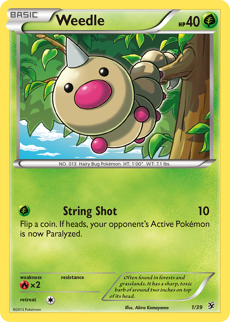 Weedle 1 Pokemon card from Kalos Starter Set