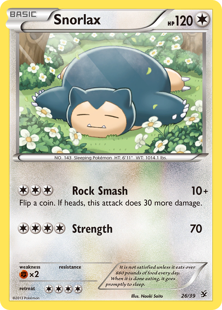 Snorlax 26 Pokemon card from Kalos Starter Set