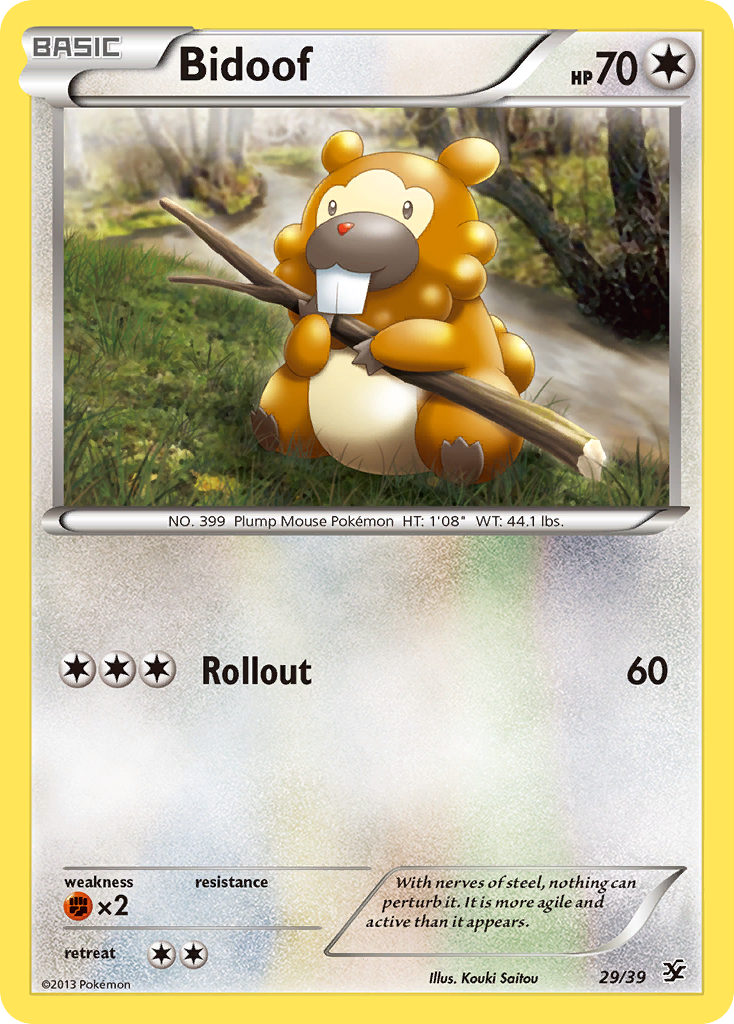 Bidoof 29 Pokemon card from Kalos Starter Set