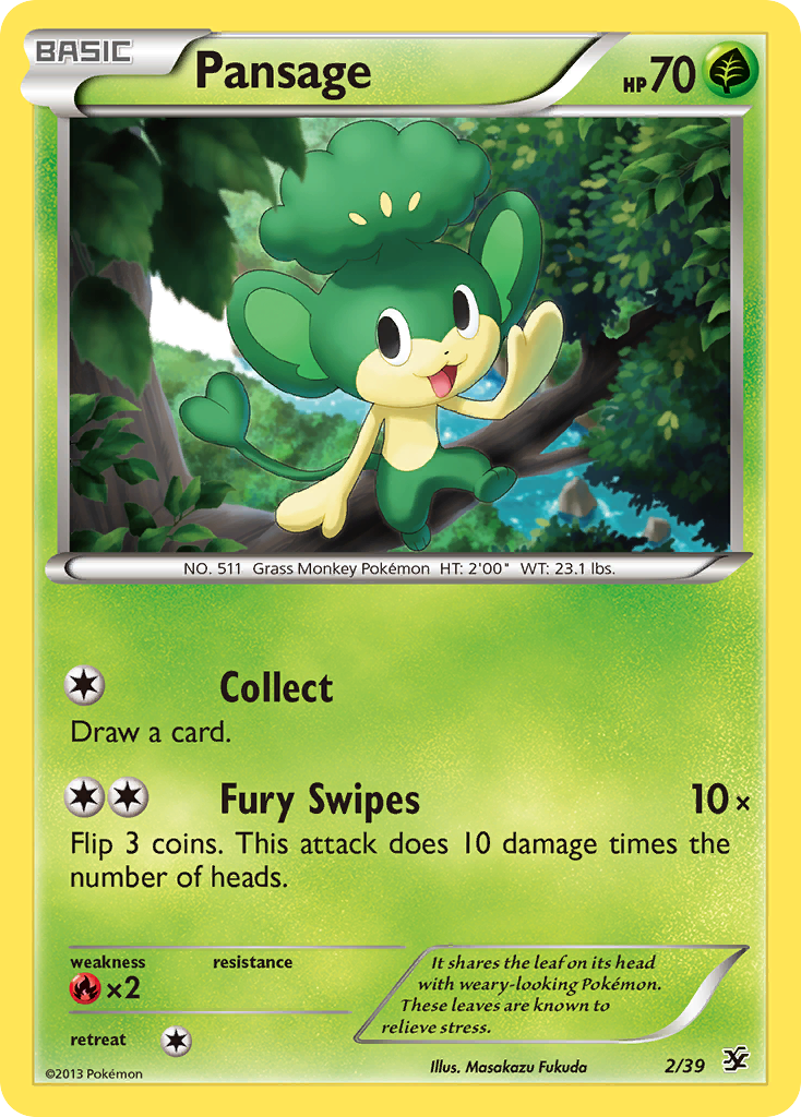 Pansage 2 Pokemon card from Kalos Starter Set