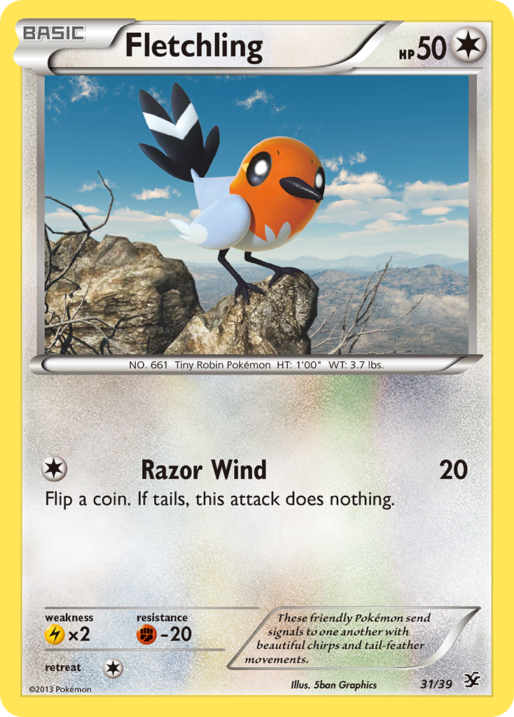 Fletchling 31 Pokemon card from Kalos Starter Set