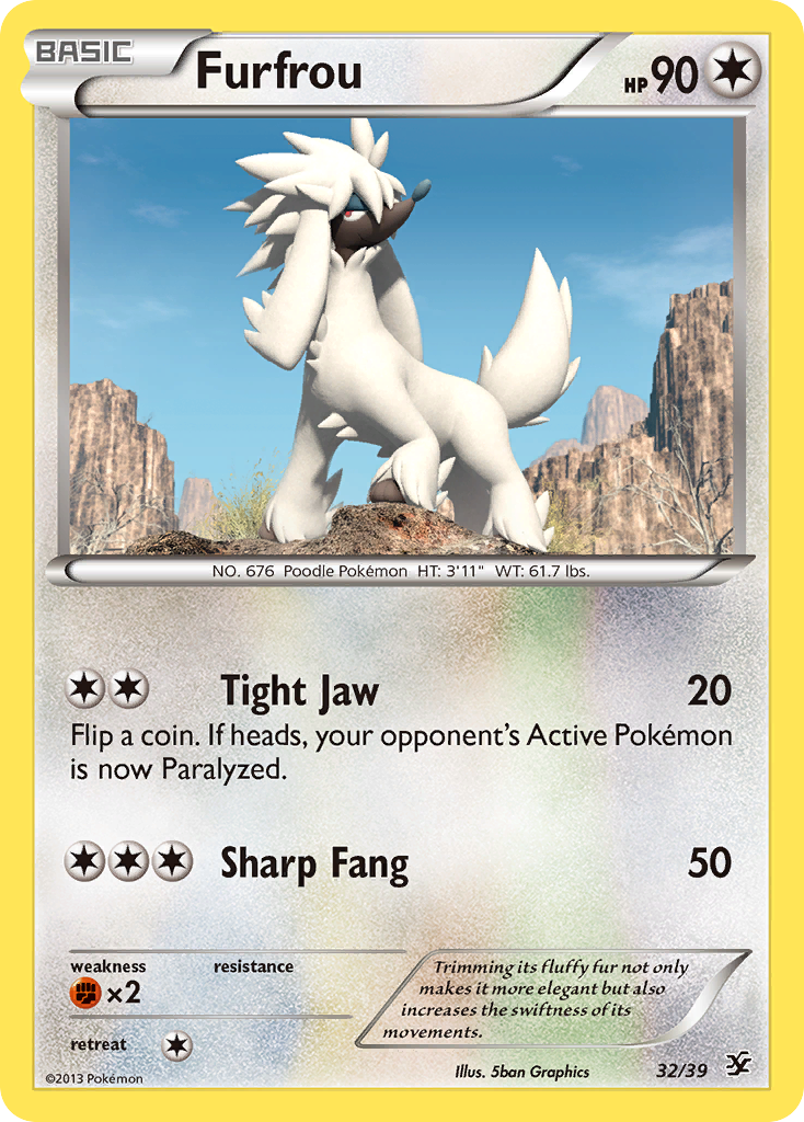 Furfrou 32 Pokemon card from Kalos Starter Set