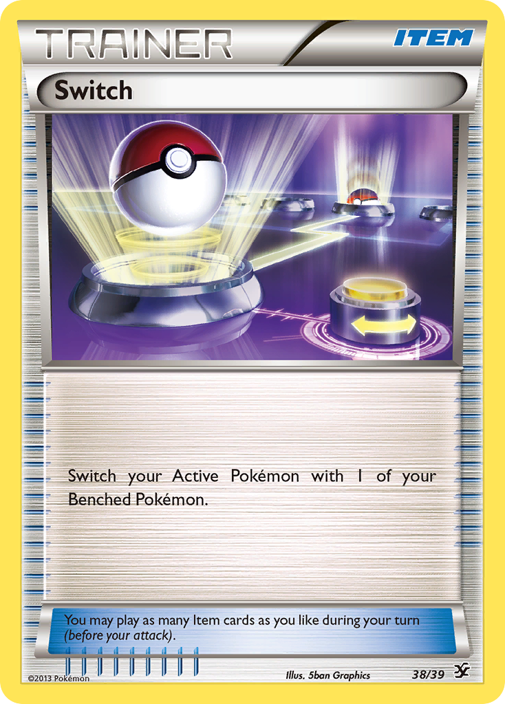Switch 38/39 Pokemon card from Kalos Starter Set