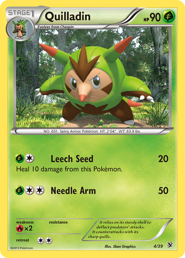 Quilladin 4 Pokemon card from Kalos Starter Set