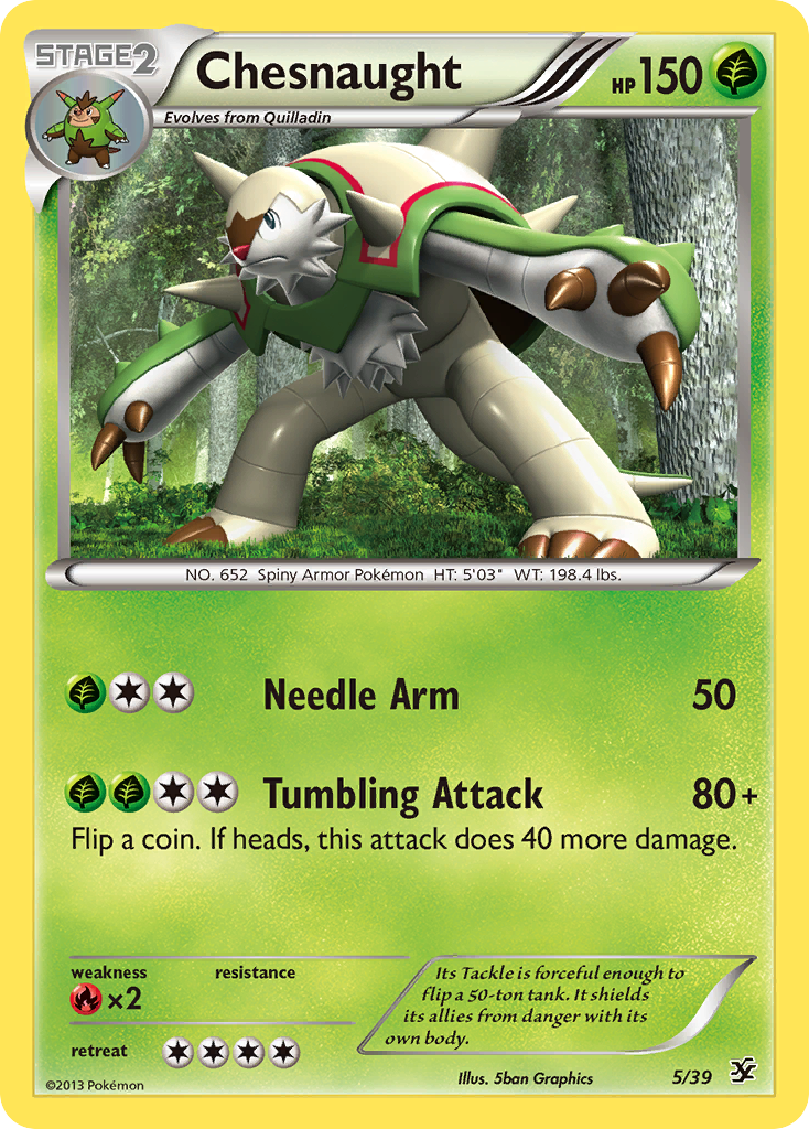 Chesnaught 5 Pokemon card from Kalos Starter Set