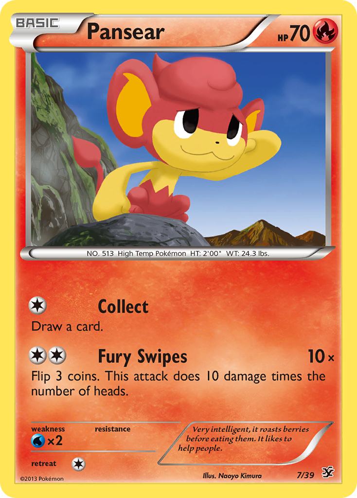 Pansear 7 Pokemon card from Kalos Starter Set