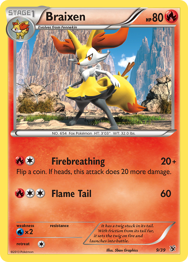 Braixen 9 Pokemon card from xy0