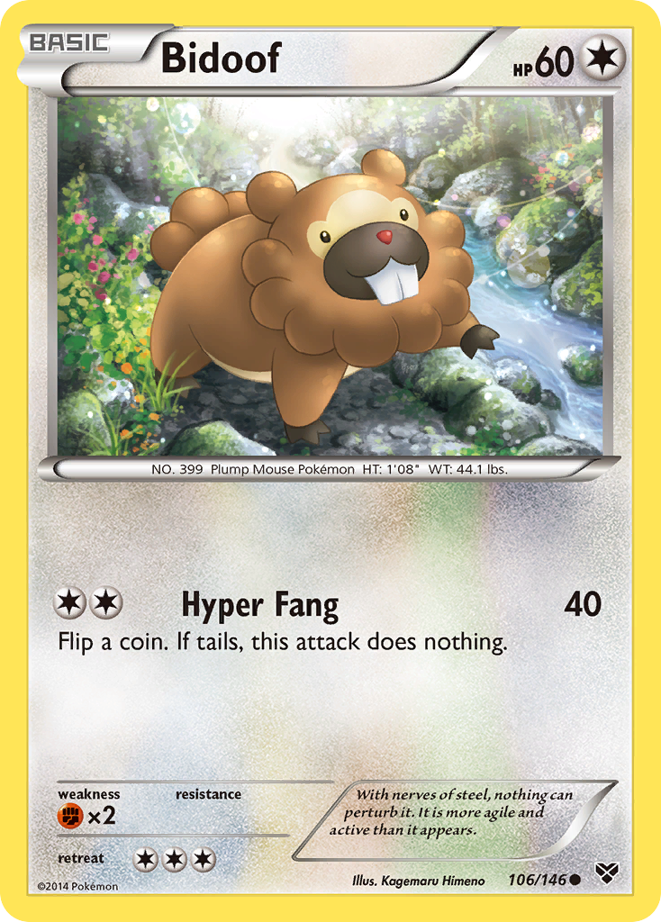 Bidoof 106 Common card from XY