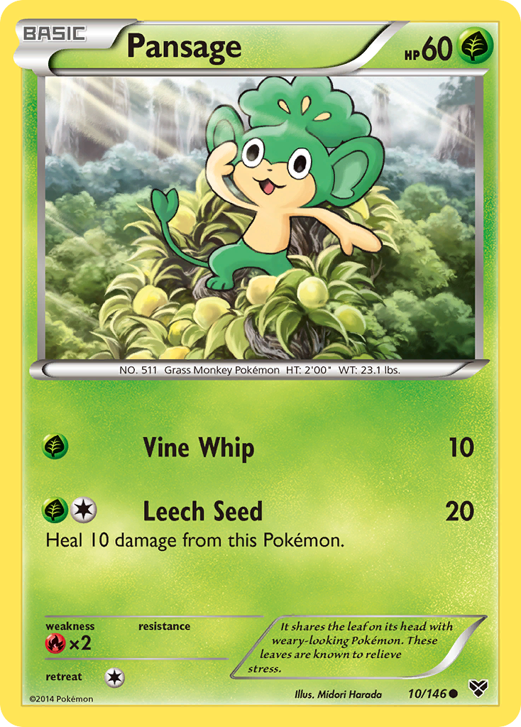 Pansage 10 Common card from XY