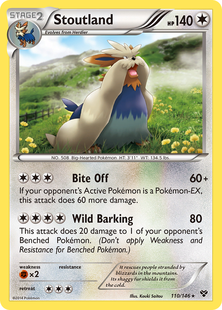 Stoutland 110 Rare card from XY