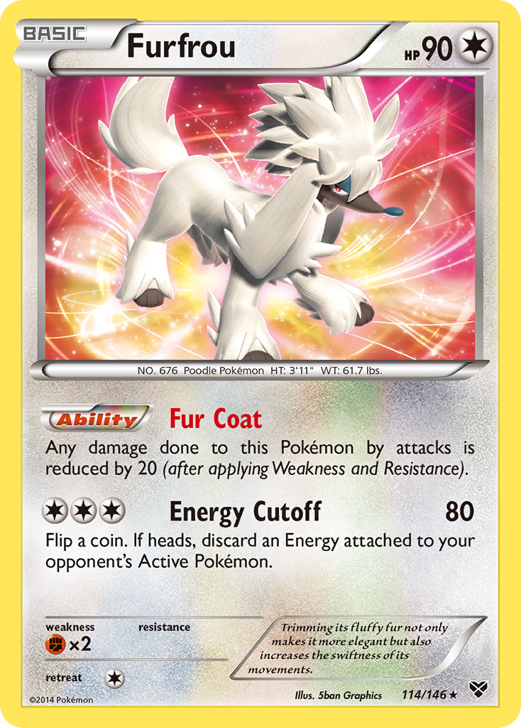 Furfrou 114/146 Rare Holo card from XY