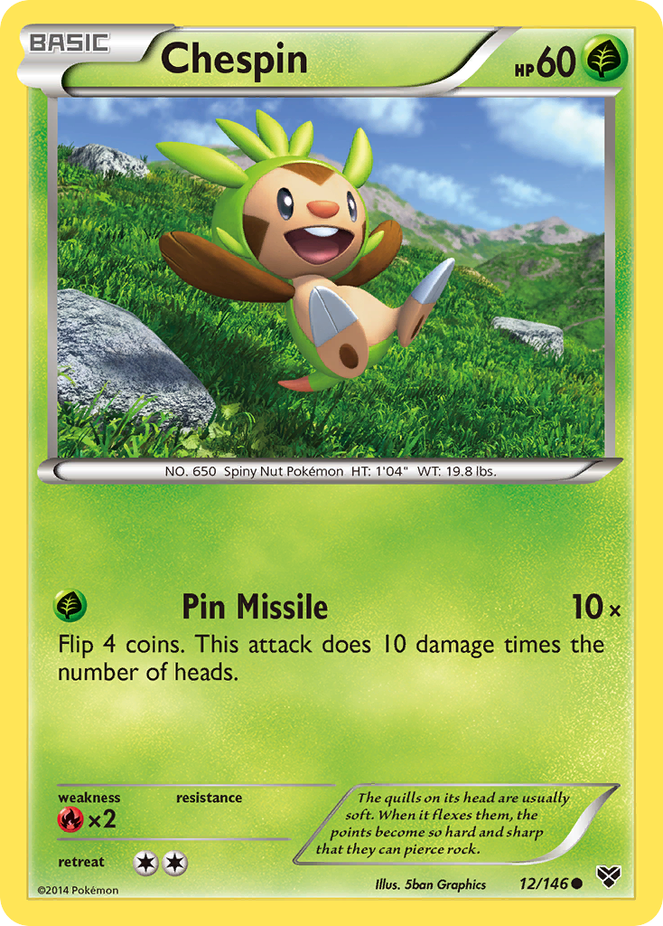Chespin 12 Common card from XY