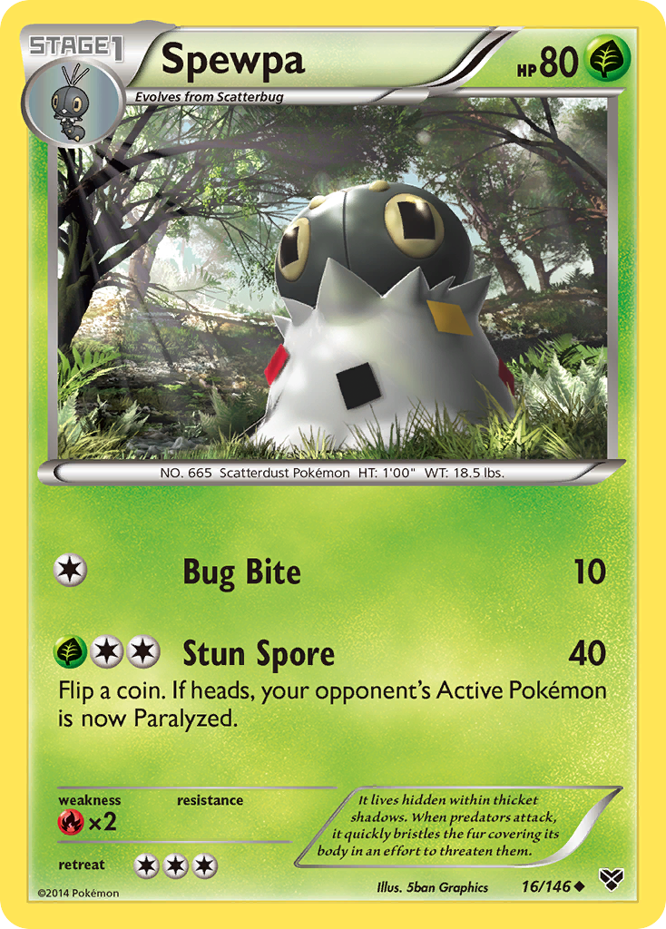 Spewpa 16 Uncommon card from XY