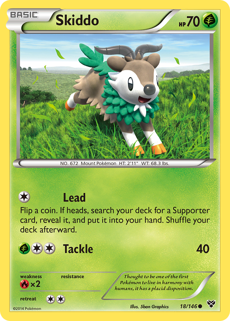 Skiddo 18 Common card from XY