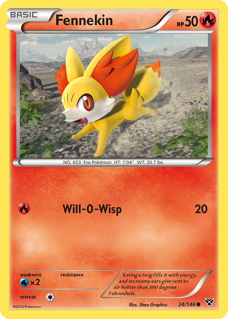 Fennekin 24 Common card from XY