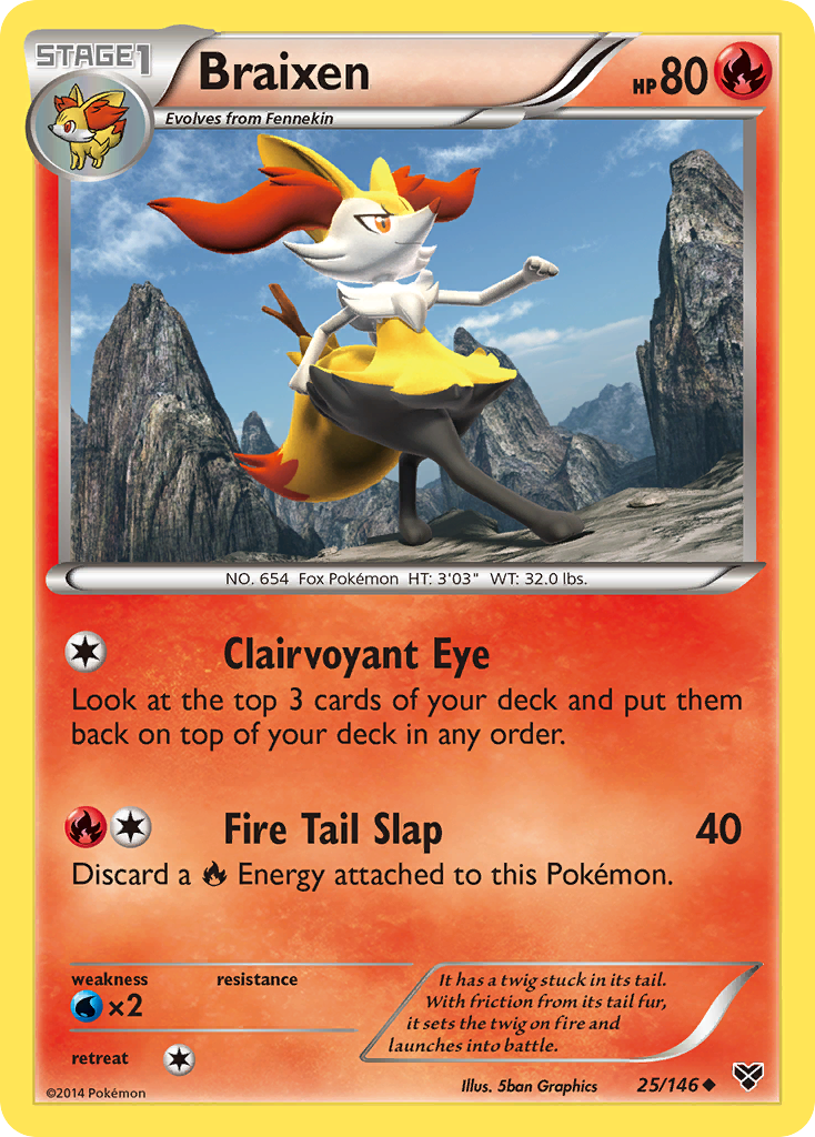 Braixen 25 Uncommon card from XY