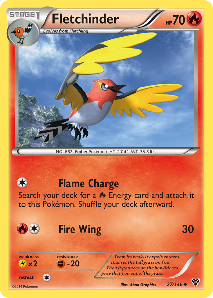 Fletchinder 27 Uncommon card from XY