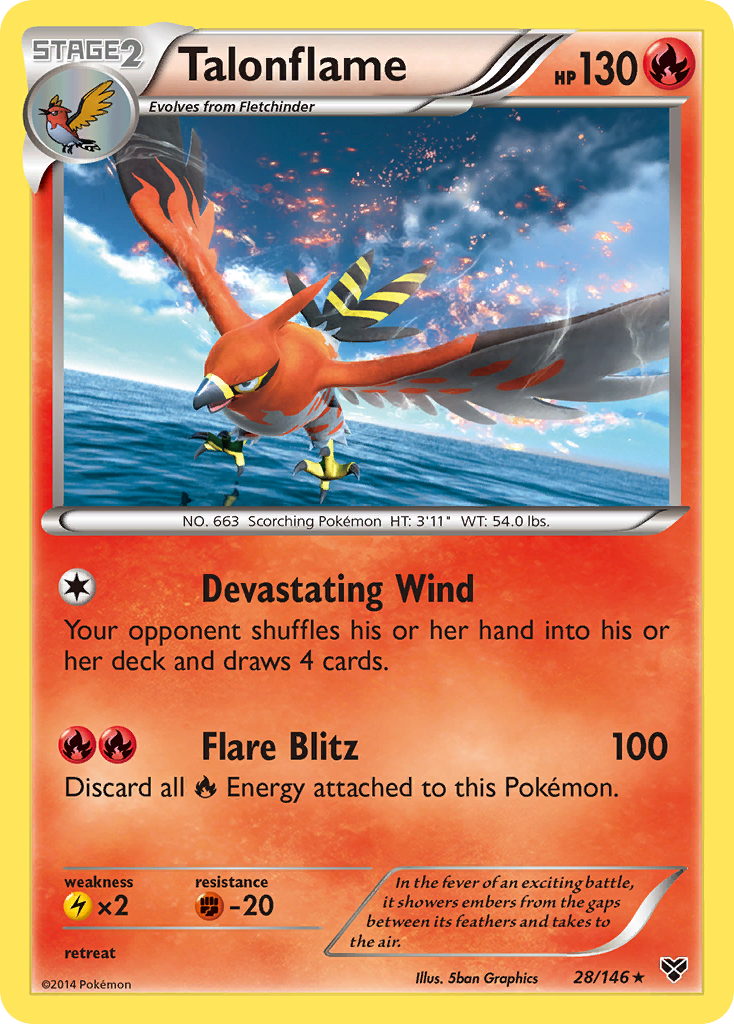Talonflame 28 Rare Holo card from XY