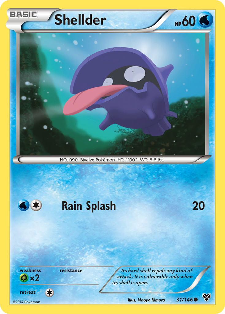 Shellder 31 Common card from XY