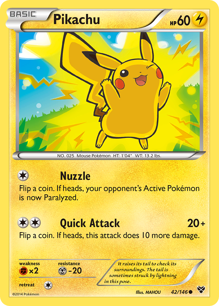 Pikachu 42 Common card from XY