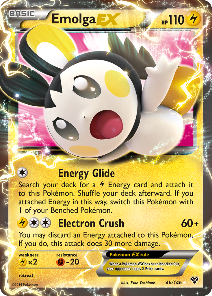 Emolga-EX 46 Rare Holo EX card from XY