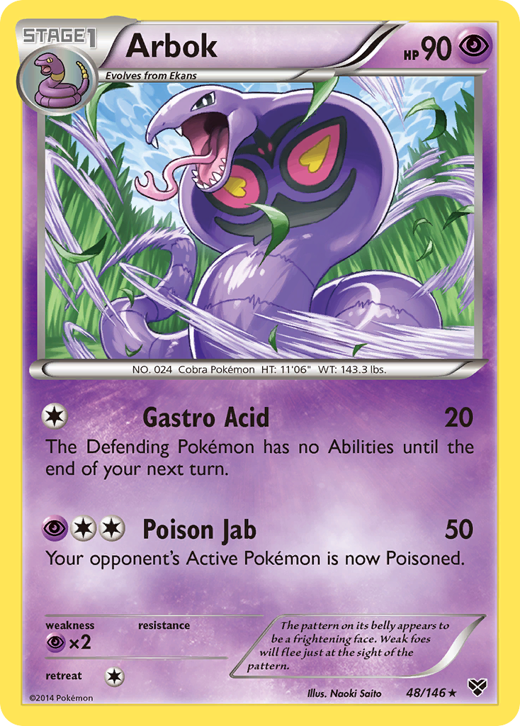 Arbok 48 Rare card from XY
