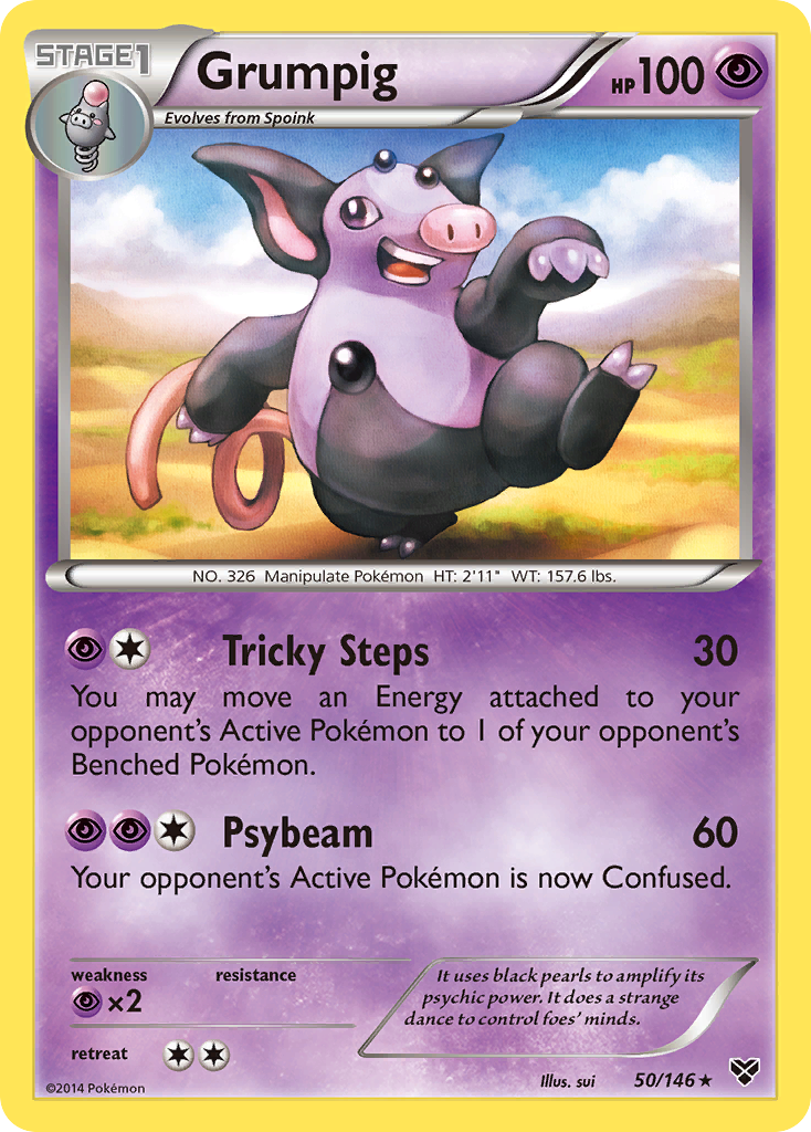 Grumpig 50 Rare card from XY