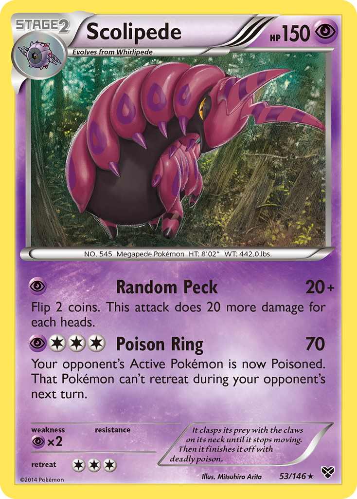 Scolipede 53 Rare card from XY