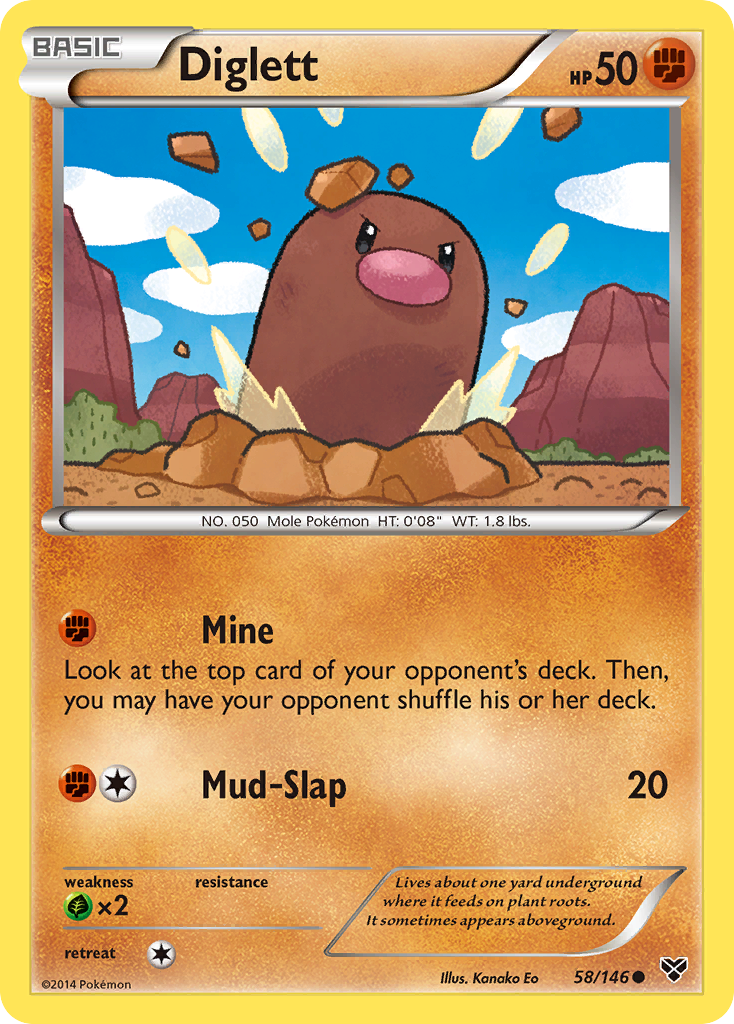 Diglett 58/146 Common card from XY