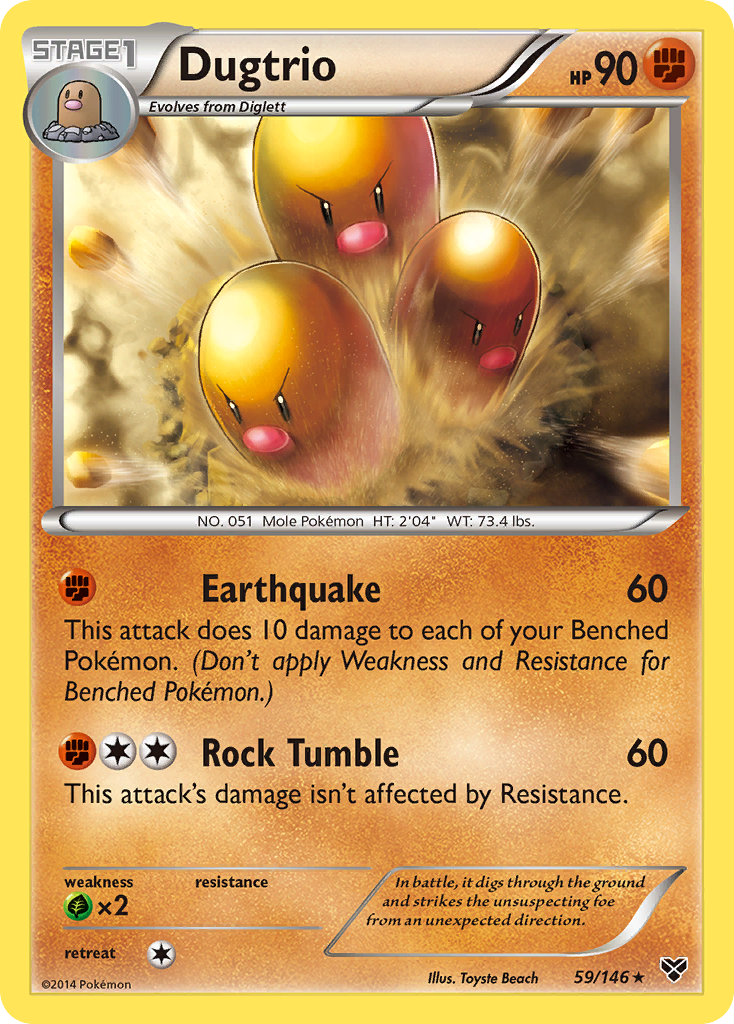 Dugtrio 59 Rare card from XY