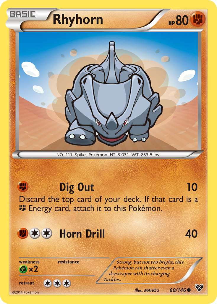 Rhyhorn 60 Common card from XY