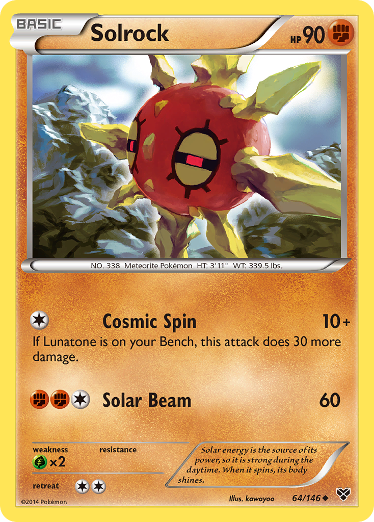 Solrock 64 Uncommon card from XY